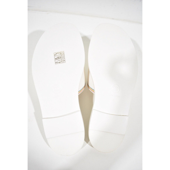Chanel 21P White Multicolor Lambskin Leather CC Logo Slide Sandal Mule Flat 36 - Picture 12 of 12